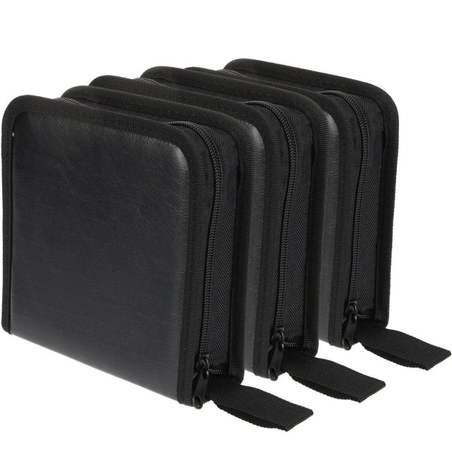 3Pcs CD Cases DVD Case Portable Zipper CD Case Holder 40 Disc Wallet Bag