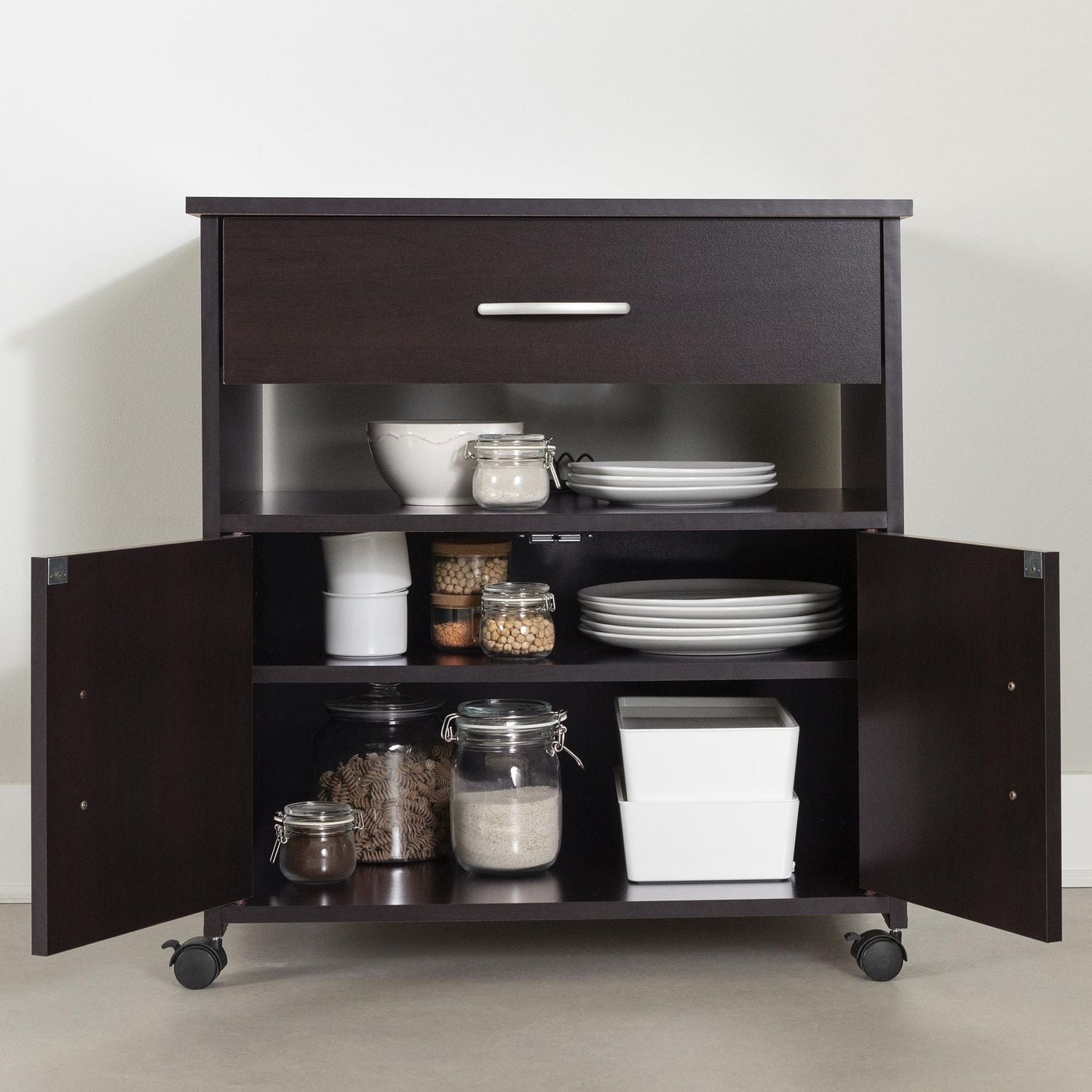 Rangement à micro-ondes sur roulettes collection Fiesta de Meubles South Shore