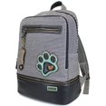 thumbnail image 2 of Chala Deluxe Striped Backpack Style Purse with detachable Key Fob Charm, Improved ZIPPER Compartment (Black Stripe_ Paw), 2 of 10
