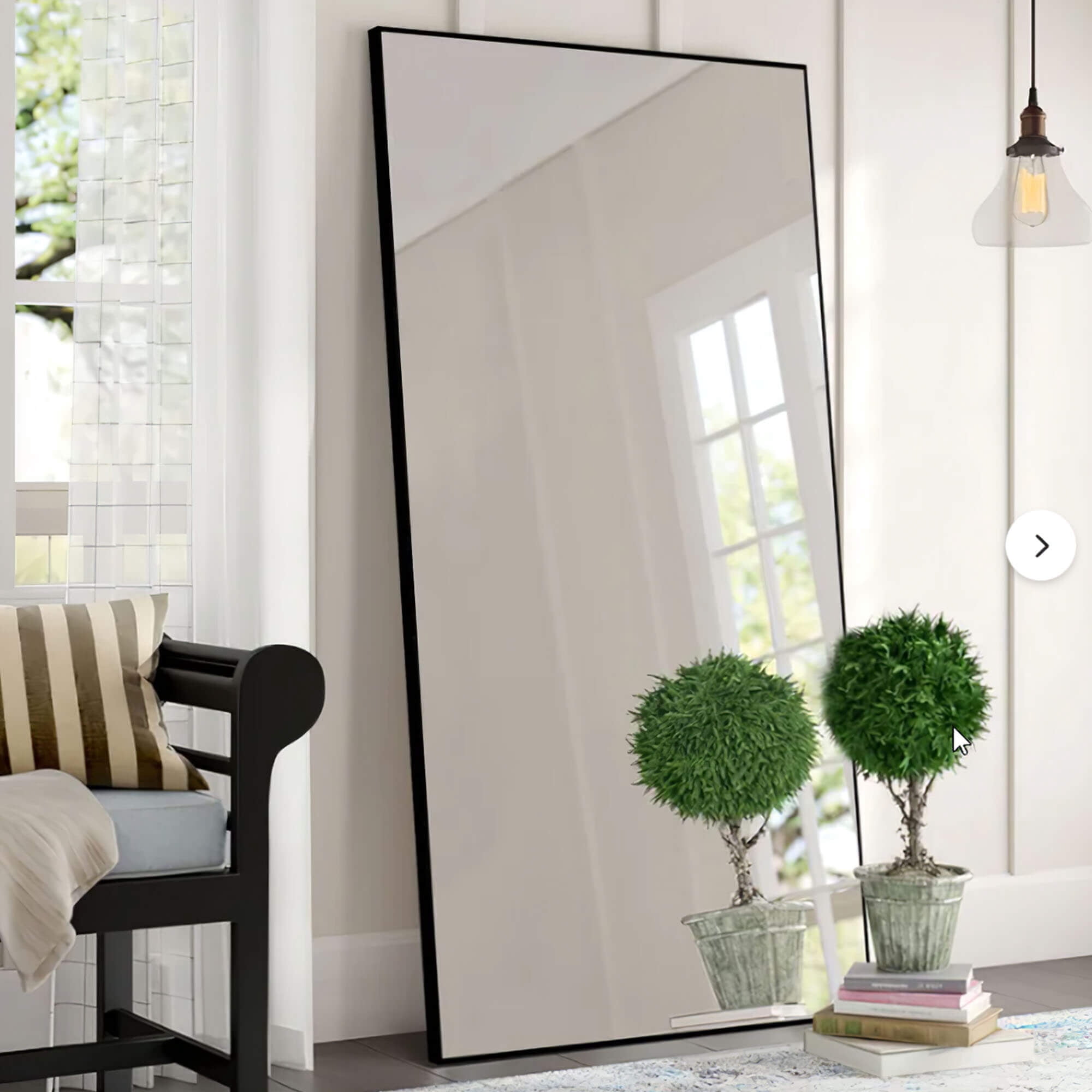 71" x 28" Aluminum Alloy Framed Mirror Full Length Rectangular Body Dressing Mirror Black