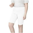 thumbnail image 2 of Women Capri Pants Clearance, Xunlbb Women's Casual Fashion Solid Color Shorts Thin Loose Large Size Home For Sports Pants(White,XXXXL), 2 of 4