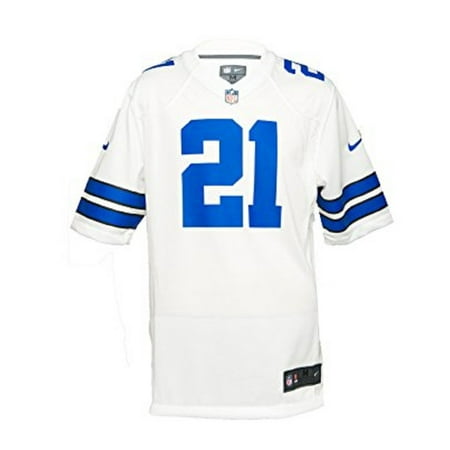 Custom Replica Away Jersey - Dallas Cowboys Ezekiel Elliott #21 Nike White Game Replica Jersey