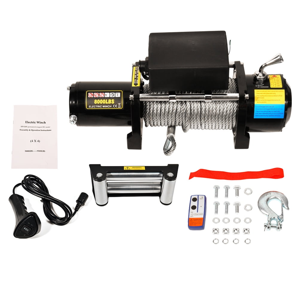 AUTOMUTO Electric Winch 12V 8000 lbs Winch Trailer Boat Truck SUV ATV Synthetic Rope W/Wireless