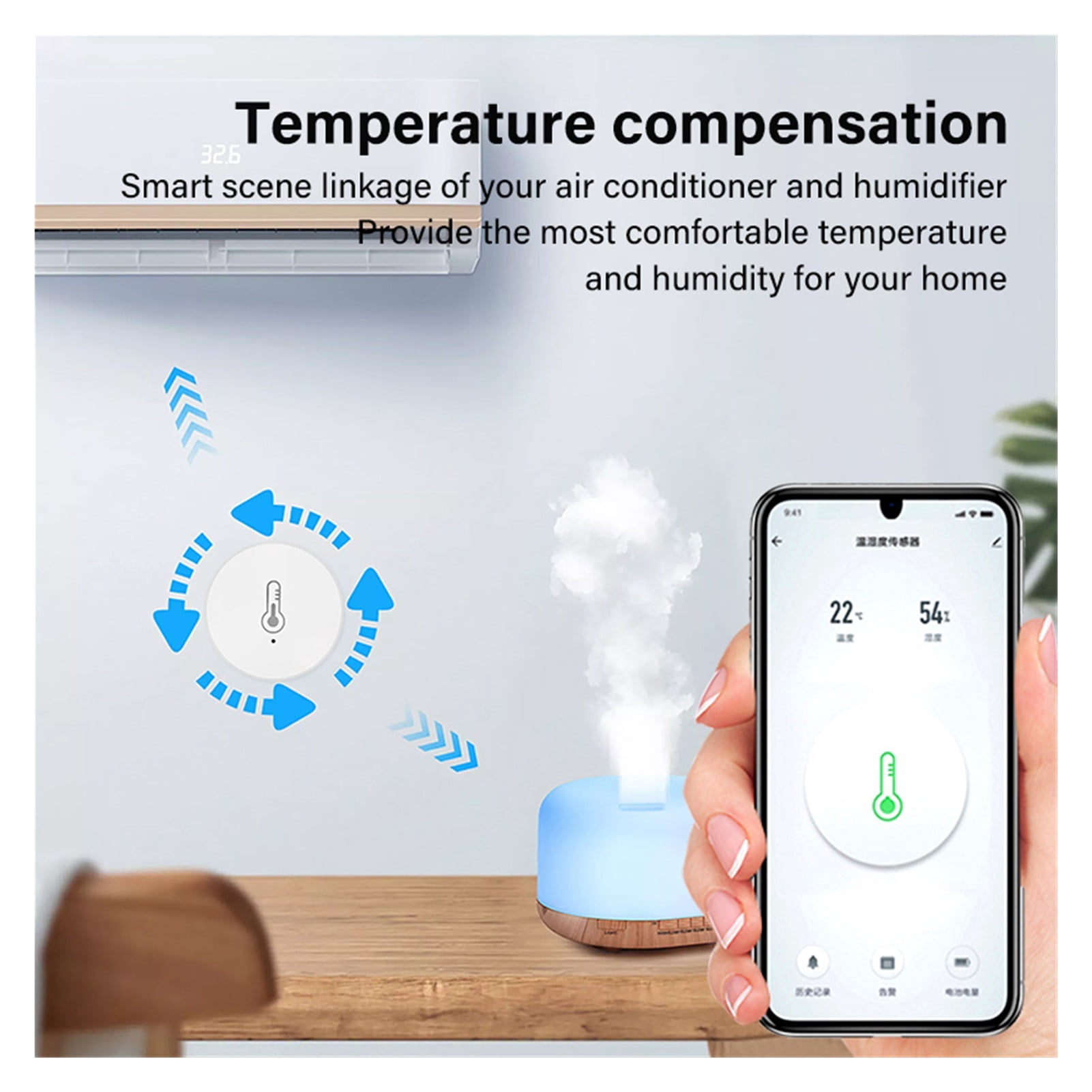Smart Home Digital Convenient Temperature Sensor Humidity Meter Thermometer Hygrometer Gauge Work ,Easily DIY