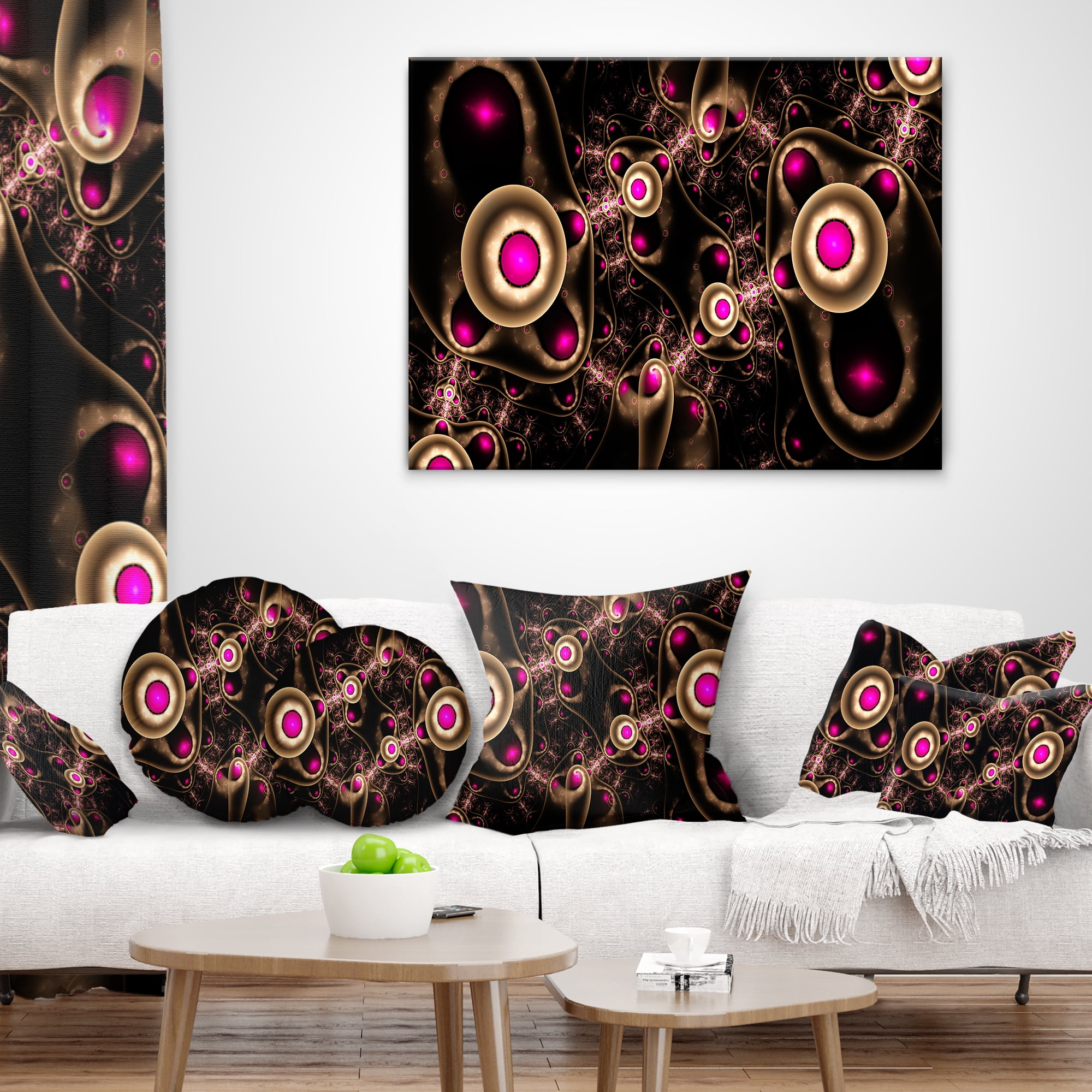 Designart Purple 3D Surreal Abstract Design - Abstract Throw Pillow - 16x16