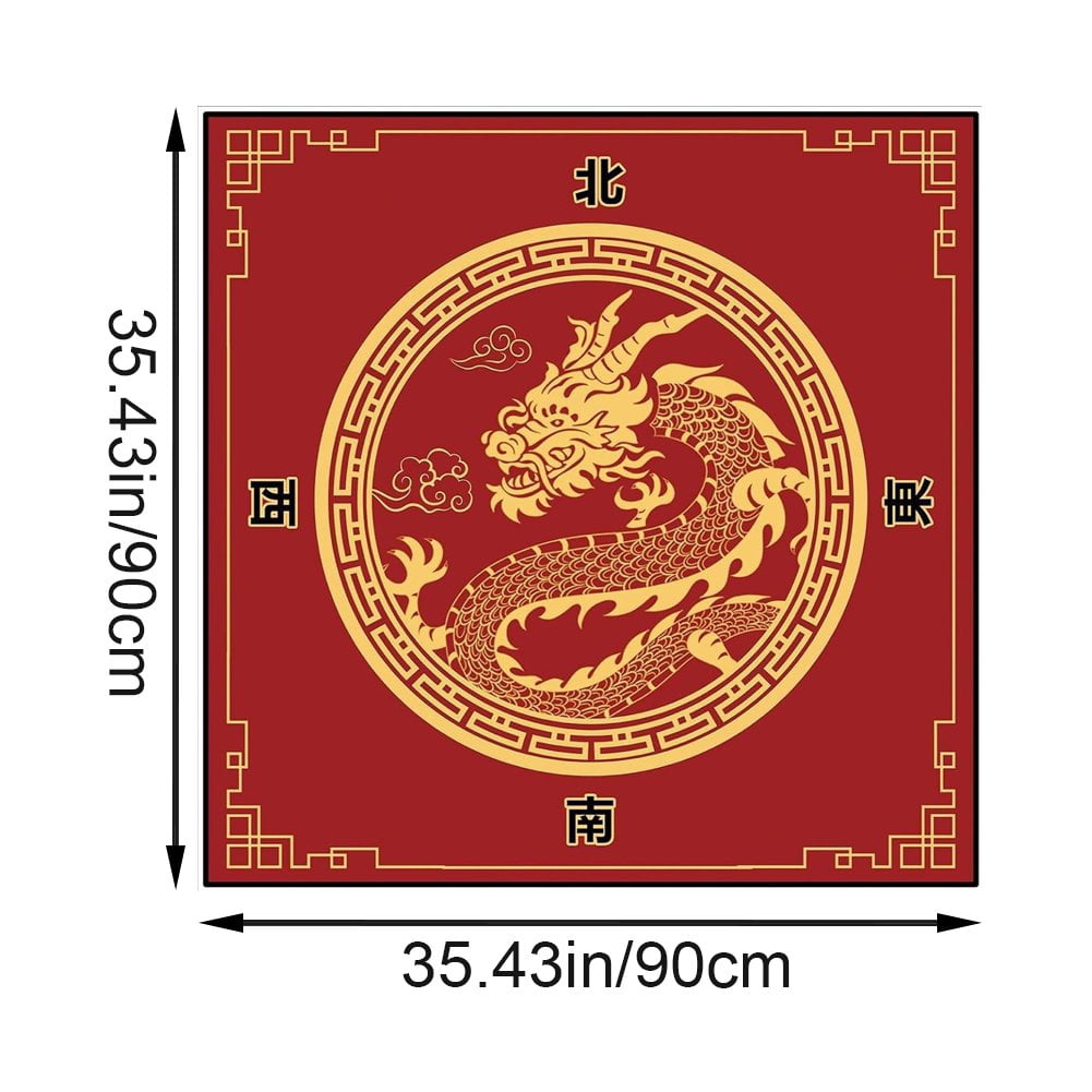 Slccxzc Chinese Style Mahjong Mat, Anti Slip and Noise Reduction Mahjong Table Cover Portable Game Mat for Mahjong, Poker, Card, Board & Tile Games