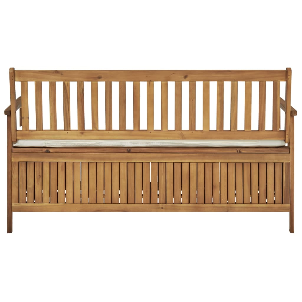 Kepooman 58.2" Storage Bench with Solid Wooden Armchair and Cushion for Outdoor Indoor Kepooman 58.2" Storage Bench with Solid Wooden Armchair and Cushion for Outdoor Indoor
