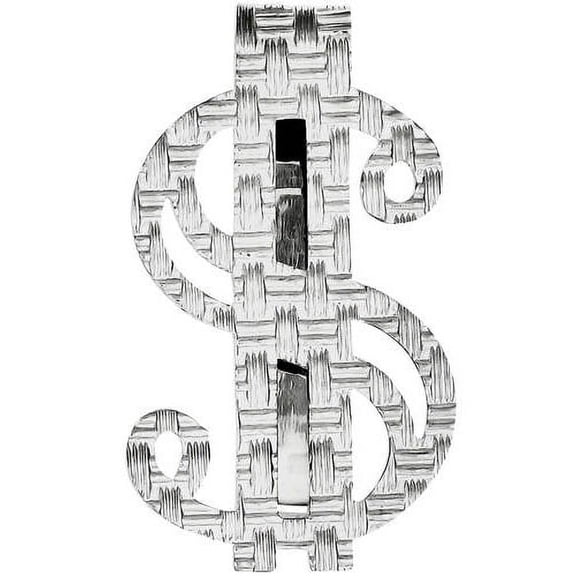 Primal Silver Sterling Silver Rhodium-plated Dollar Sign Money Clip