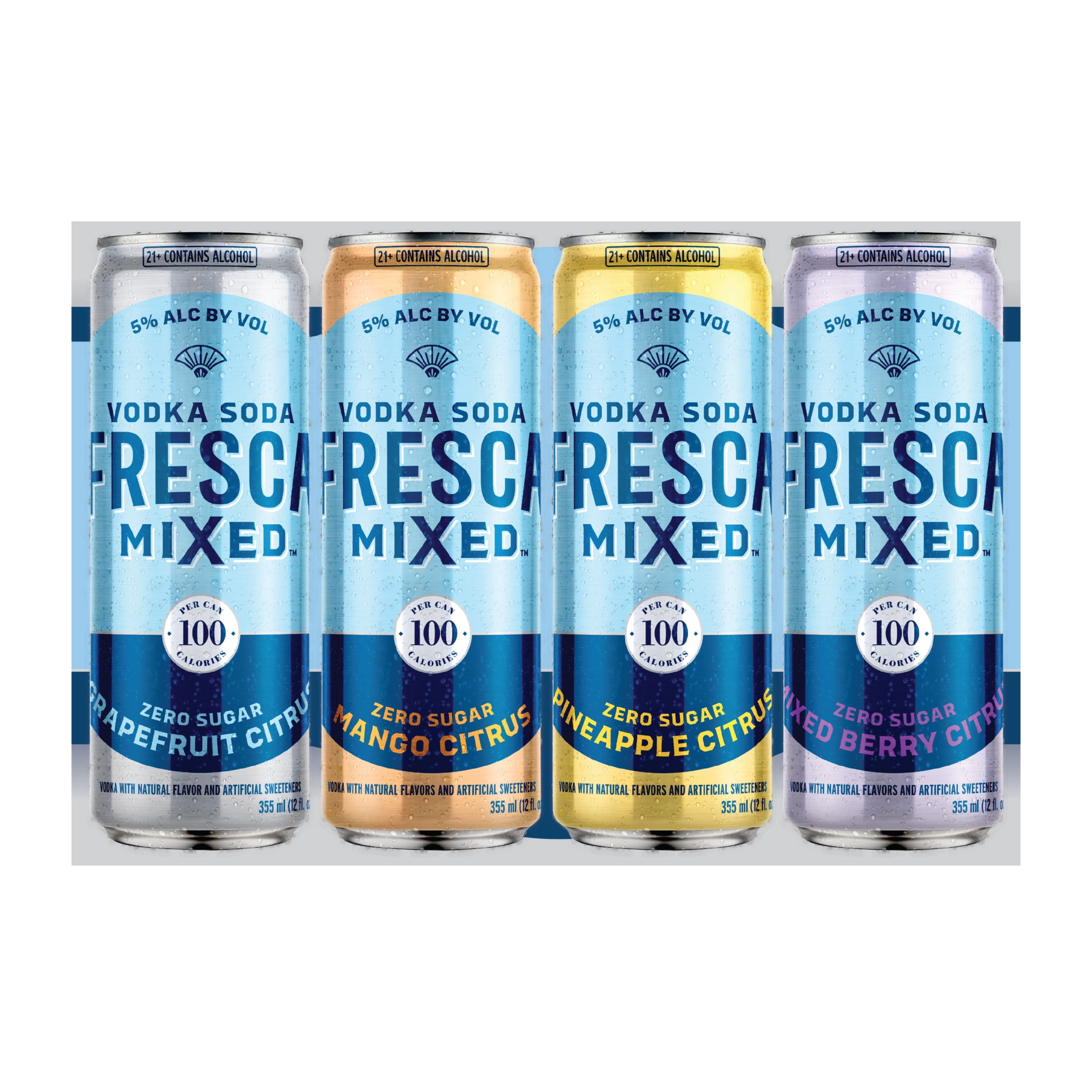 Fresca Mixed Vodka Spritz Variety Pack (Act I) 8 x 355ml Cans - 10 Proof (5% ABV)