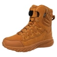 thumbnail image 1 of Wyzesi Brown Boots for Men Mid Calf Small Heel Men Ankle Boots Fashionable New Pattern Simple Solid Color Autumn and Winter Adjustable Buttons Comfortable Thick Sole Lace Up Shoes Cold Boots for Men, 1 of 9