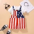 thumbnail image 2 of MEZZALL Boys Girls Suspender Shorts Kids Lightweight Summer Outfit With Short Sleeve Tee Relaxed Fit Children Fashion Clothes Sets, 2 of 9