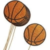 Large Basketball Floral Arrangement Picks (Set Of 6) - Stems For Basketball Sport Themed Centerpieces Baby Shower Or Birthday Party Centerpiece Sticks