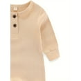 thumbnail image 3 of Zehjuhan 3 Set Baby Boys One Piece Romper With Mitten Cuffs Long Sleeve Ribbed Button Jumpsuit Outfit Clothes, 3 of 10