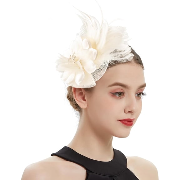 Fascinators Hats for Women,Tea Party Fascinator Hair Clip with Feathers for Wedding,Derby Hats Headbands for Carnival