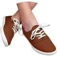 thumbnail image 4 of Women's Casual Low Top Sneakers Solid Color Breathable Lightweight Walking Shoes, 4 of 6