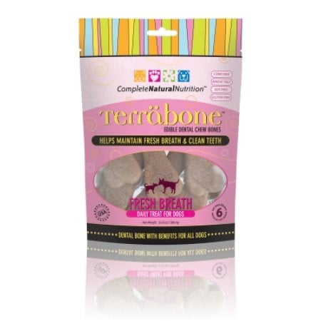 Complete Natural Nutrition Terrabone Fresh Breath Dental Chew Dog Treats, 6 Ct