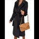 thumbnail image 3 of Abrigo Informal de Mezcla de Lana con Solapa con Muescas, Mangas Largas, Ajustado, Medio, para Mujer, Otoño-Invierno, con Cinturón. Negro XXL, 3 of 9