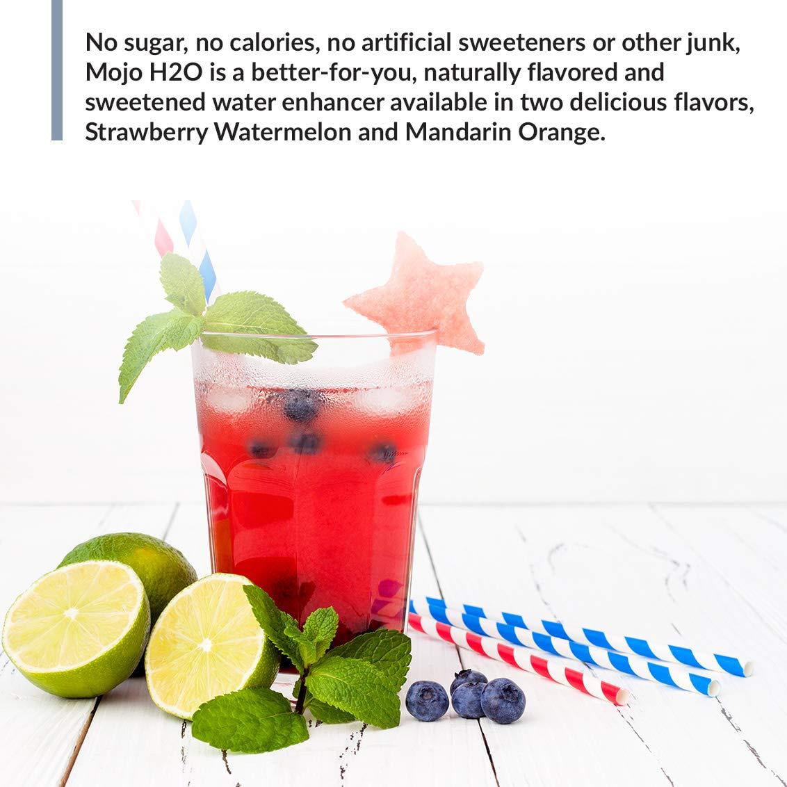 Mojo H2O Natural Water Enhancer Drops, with B Vitamins and Electrolytes, Energy Support, Sugar-Free, Zero Calories, No Artificial Sweeteners, Naturally Flavored and Sweetened (Strawberry Watermelon)