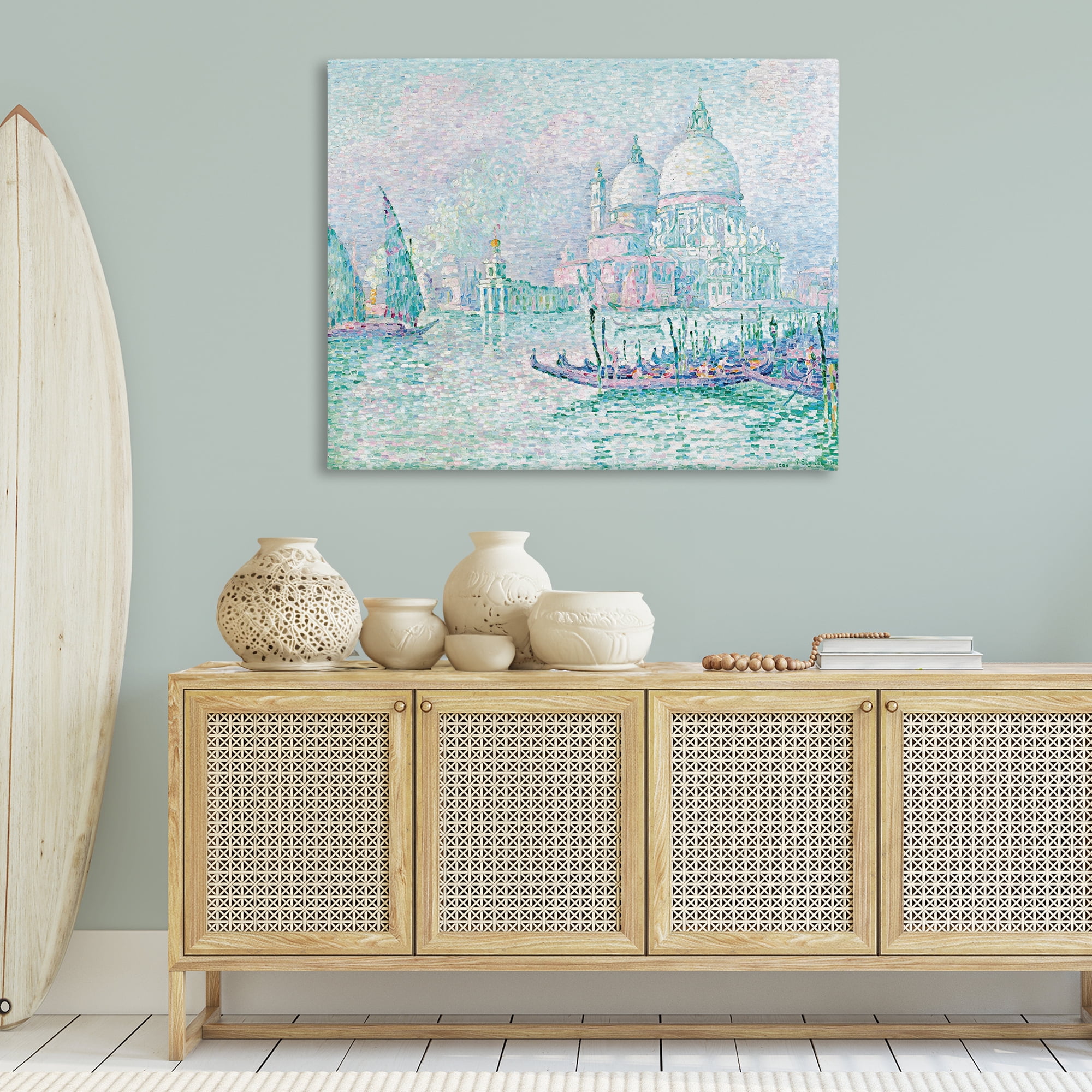 Stupell Industries Classical Venice Signac Painting Landscape & Nature Painting Wrapped Canvas Art Print Wall Art, 48 x 36