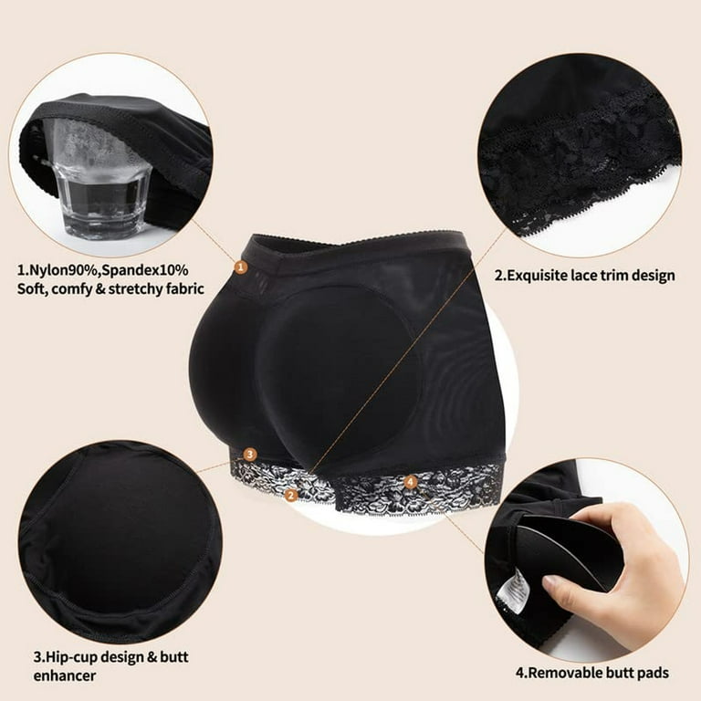 MISS MOLY Women Lace Padded Seamless Butt Lifter Hip Enhancer