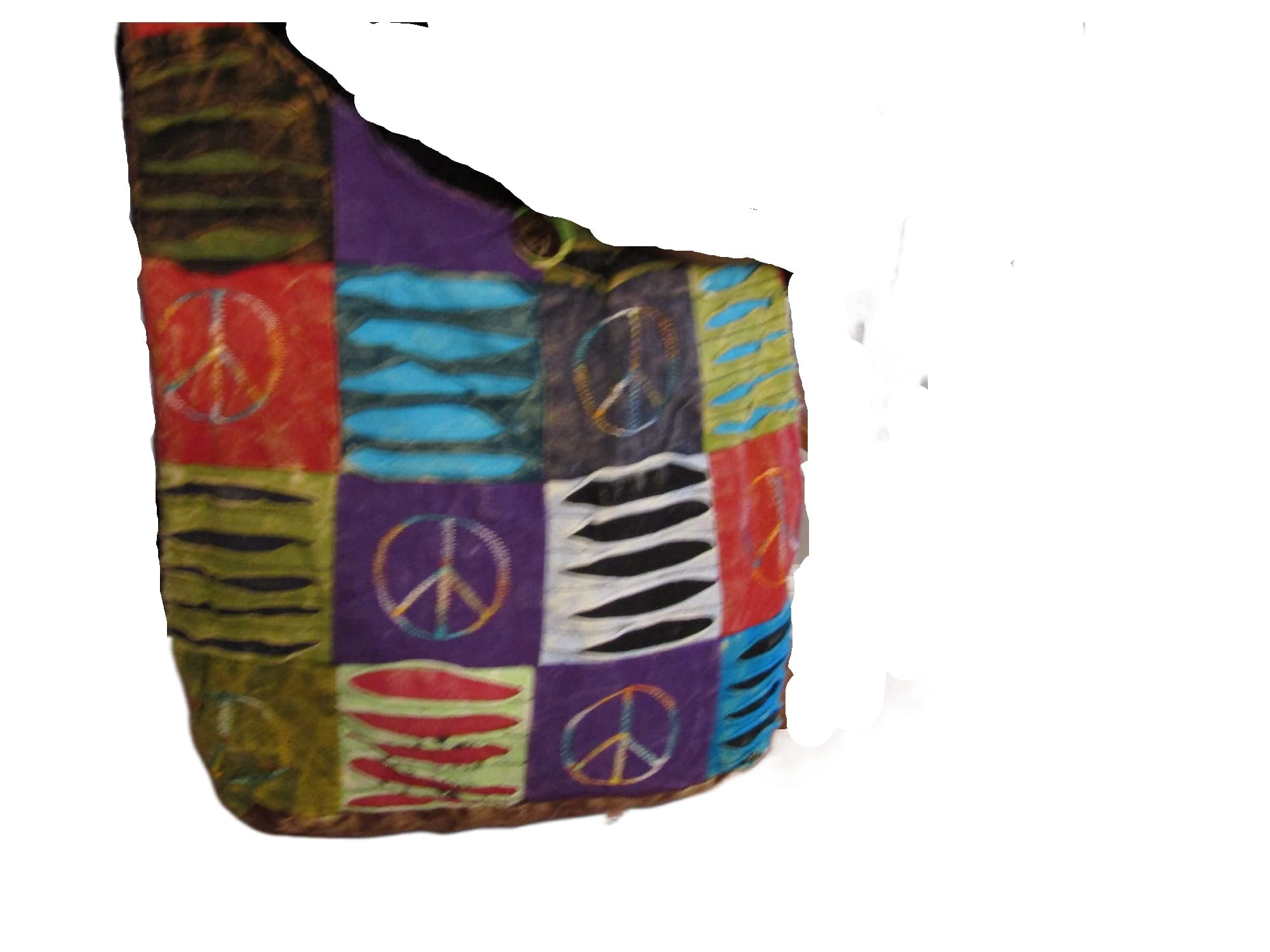 JUPA Place Patchwork Shoulder Crossbody Hippie Bag - Colorful Cotton Messenger Sling Bohemian Handbag - Shoulder Beach Bag Bohemian Purse
