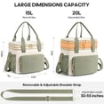 thumbnail image 6 of UKEIN 20L Expandable Insulated Lunch Bag for Women Men, Double Deck Leakproof Cooler Lunch Box, 5-Layer Thermal Lunch Tote for Camping, 6 of 7