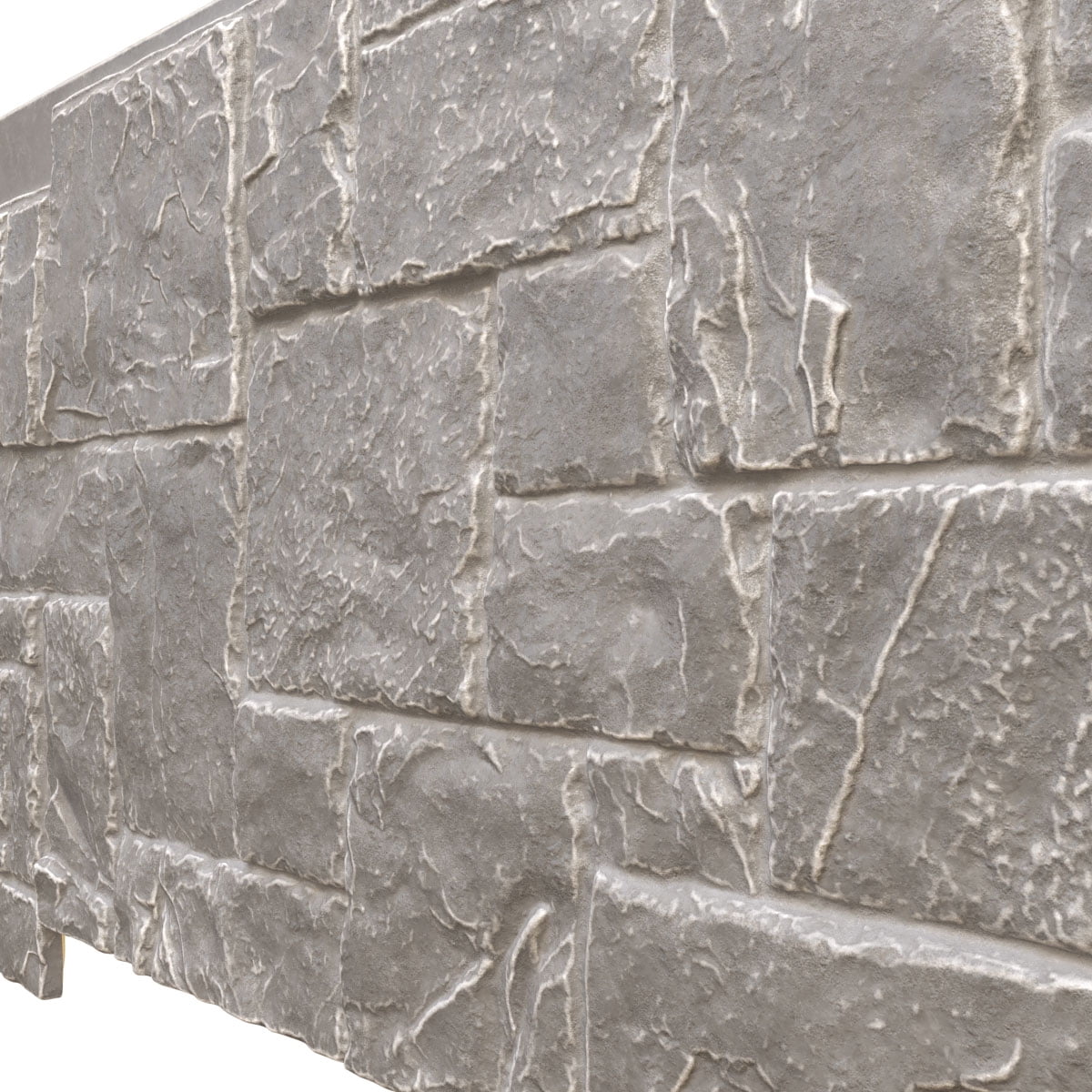 Ekena Millwork 49"W x 24 1/2"H x 1 1/4"D Castle Rock Stacked Stone, EverStone Faux Stone Siding Panel, Grey Granite