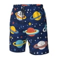 thumbnail image 6 of Uemuo Planets and Stars Pattern Men's Swim Trunks Hawaiian Beach Bathing Suit Swimsuits Beach Quick-Dry Shorts with Pockets-XX-Large, 6 of 9