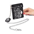 thumbnail image 1 of Cartera corta antirrobo Tonnylam con calavera rosa, cartera con cadena para motocicleta para hombre, 1 of 6