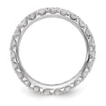 thumbnail image 2 of 14K White Gold Ring Band Eternity Diamond Round Polished U Shared Prong 2ct , Size 5, 2 of 5