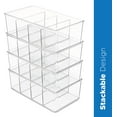 thumbnail image 2 of Set Of 4 Plastic Food Storage Organizer Bins - Divided Compartment Holder for Snacks, Packets, Pouches Stackable Fridge Organizers for Freezer, Kitchen, Cabinets - Clear Plastic Pantry Storage Rack, 2 of 9