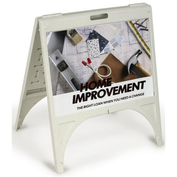 24 x 18 Sandwich Board, White Plastic Signicade A-Frame Sign Holder, Double Sided Curb Sign for Outdoor Use (BSW2418)