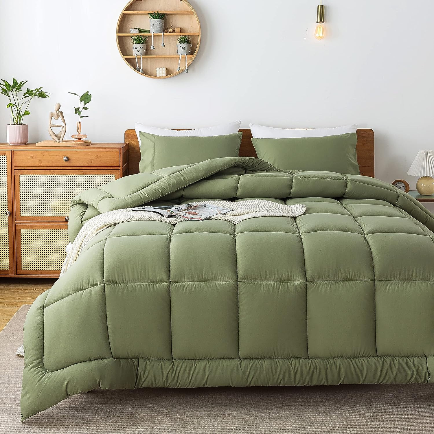 Premium Sage Green King Size Comforter Set, UltraSoft Down Alternative