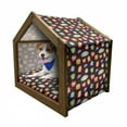 thumbnail image 1 of Alien Pet House, Abstract Beings with Facial Expressions Crying Laughing Happy Colorful Stars, Outdoor & Indoor Portable Dog Kennel with Pillow and Cover, 5 Sizes, Multicolor, by Ambesonne, 1 of 5