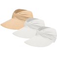 thumbnail image 2 of siminsem Wide Brim UPF 50+ Sun Visor Hat for Women 3 Pack Lightweight Straw Summer Beach Hat Breathable Roll Up Foldable Ponytail Hole Packable Travel Cap One Size, White,One Size, 2 of 9