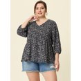 thumbnail image 3 of Blusa con volantes Agnes Orinda Blucon Floral Ditsy Negro XXL, 3 of 5