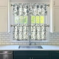 thumbnail image 3 of Rod Pocket Kitchen Curtain Set 3-Piece, 27.5x36 Inch Valance & Tier Drapes, Polyester Pongee Cafe Curtains for Living Room, Bathroom, Farmhouse Rustic Country Window Treatments., 3 of 6