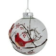 thumbnail image 3 of Cardinals Snowy Winter Scene Glass Ball Christmas Ornament - 4" - Red, 3 of 7