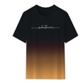 thumbnail image 2 of Bibifish Mens Tops Ombre Brown To White Whatever Print Tshirts Slim Fit Short Sleeve Crew Neck Casual Daily Outdoor Streetwear Fashion Graphic Tees, 2 of 3
