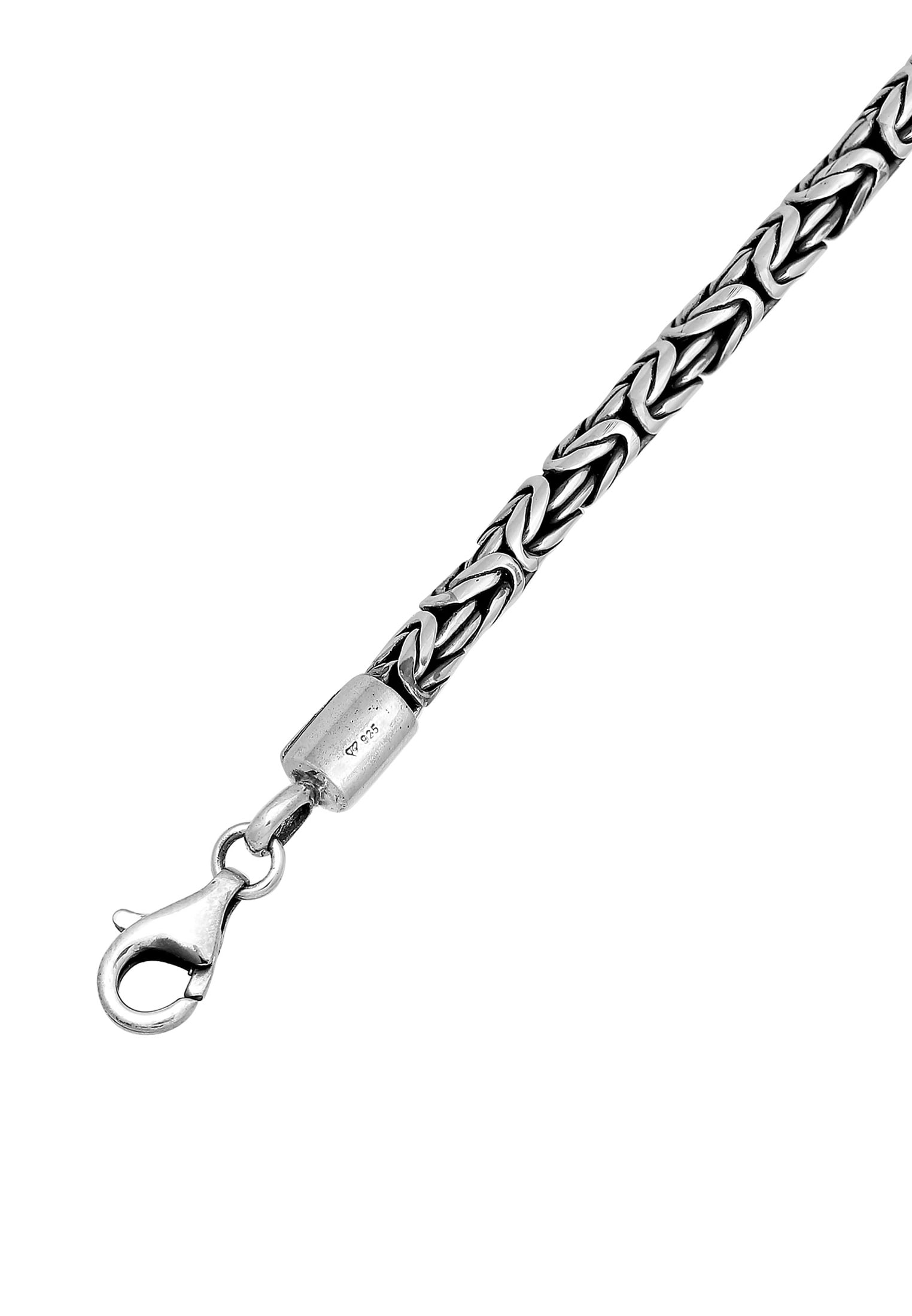 KUZZOI Men 0.16" Byzantine Link Chain Necklace 925 Silver oxid 20 - 24 inch