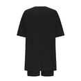 thumbnail image 6 of 2026 ! JINMGG Two Piece Outfits Women, 2026 Fashion Fall Fashion Women Casual Solid Short Sleeve V-Neck Loose Tops Nightwear Shorts Sleepwear Sets Black L, 6 of 7
