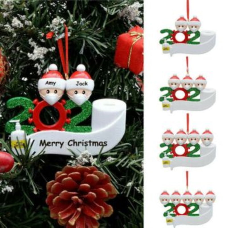 Christmas Tree Hanging bell ball 2020 Quarantine Family Xmas Lockdown Decoration 