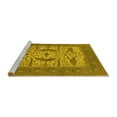 thumbnail image 2 of Ahgly Company Machine Washable Indoor Round Oriental Yellow Industrial Area Rugs, 8' Round, 2 of 4
