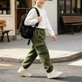 thumbnail image 5 of Xdegoge Boys Sherpa Fleece Cargo Pants Fuzzy Warm Joggers with Side Pockets Elastic Waist Winter Heavyweight Lounge Track Pants, 5 of 9