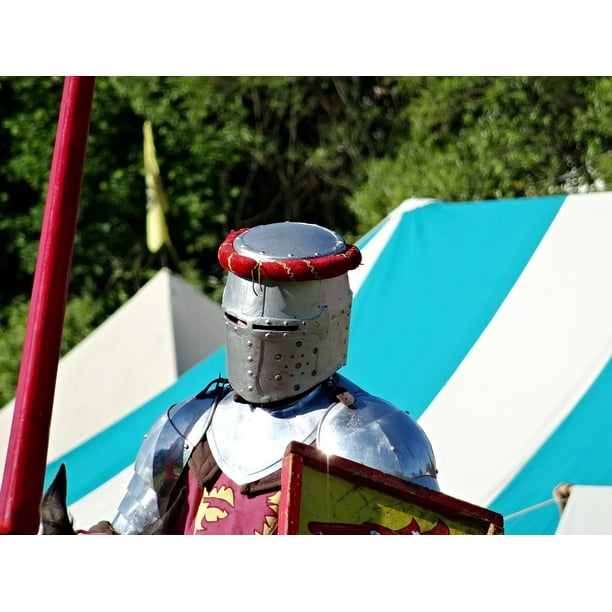 Ritterruestung Helm Knight Armor Middle Ages Lance-12 Inch By 18 Inch