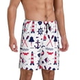 thumbnail image 2 of Balery Sailing Marine Travel Pantalones cortos de pijama de punto de algodón para hombre con cinturilla y bolsillos-XX-Large, 2 of 6