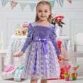 thumbnail image 2 of Ardorlove Kids Girls Long Sleeve Velvet Tulle Dress Square Neck Tutu Princess Dress for Wedding Birthday Commemorative Day Party, 2 of 7