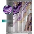 thumbnail image 6 of Abstract Marble Spring Shower Curtain, Purple Gold White Shower Curtain Set with Hooks, Spring Summer Waterproof Fabric Shower Curtains for Bathroom Decor, 72x84 Inch Bath Curtain, 6 of 6