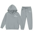 thumbnail image 4 of fnnxnal Girls' Gray Warm Soft 2-Piece Hoodie & Jogger Pants - 100% Polyester Casual Activewear for 3-12 Year Old Kids,Size 9-10T, 4 of 4