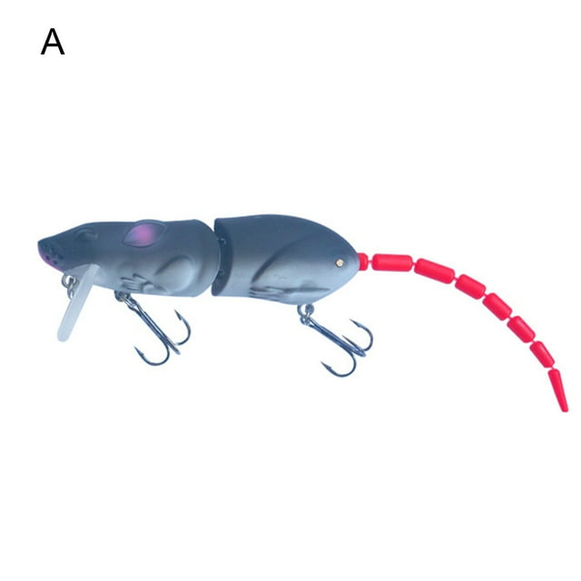 YMH 15.5g Artificial Rat Lure Vivid Wide Swing Section Design Fishing Mouse Hard Rat Bait Crankbait for Outdoor